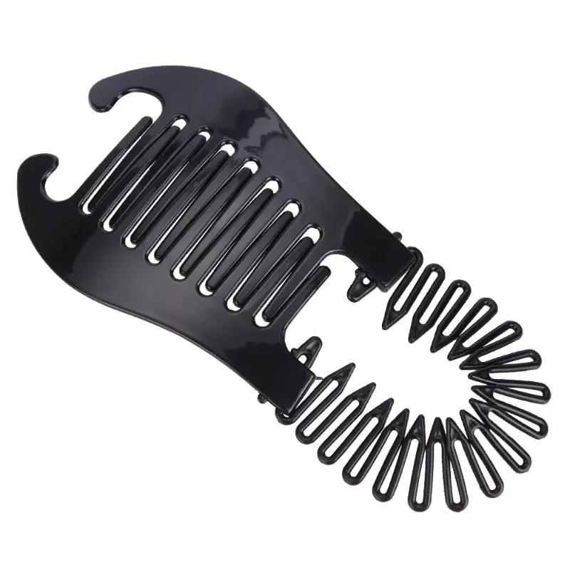 

Banana Clip Ponytail Vertical Hair Clip Simple Large Female Hair Volume Hair Accessory High-end Style Handmade Plastic Hair Clip чёрный