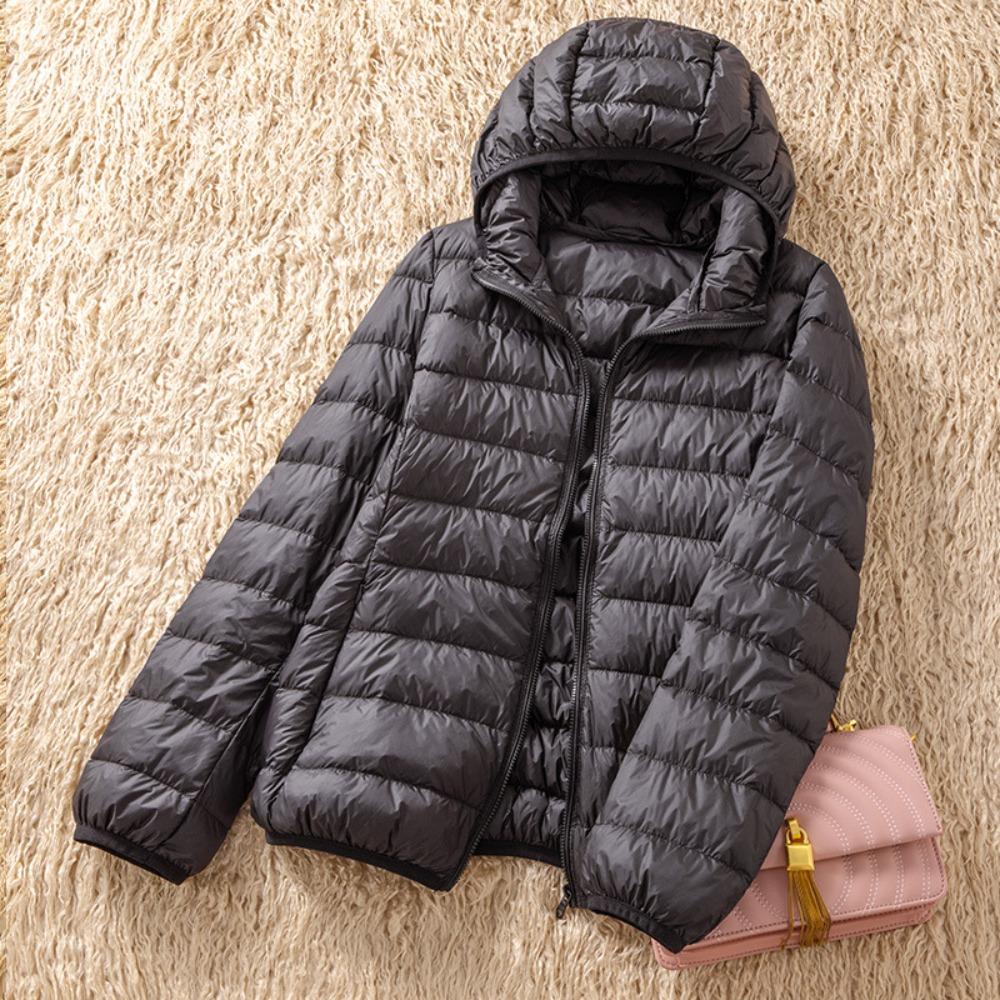 Women's Hooded Long Sleeve Puffer Jacket Loose Fit Casual Down Coat