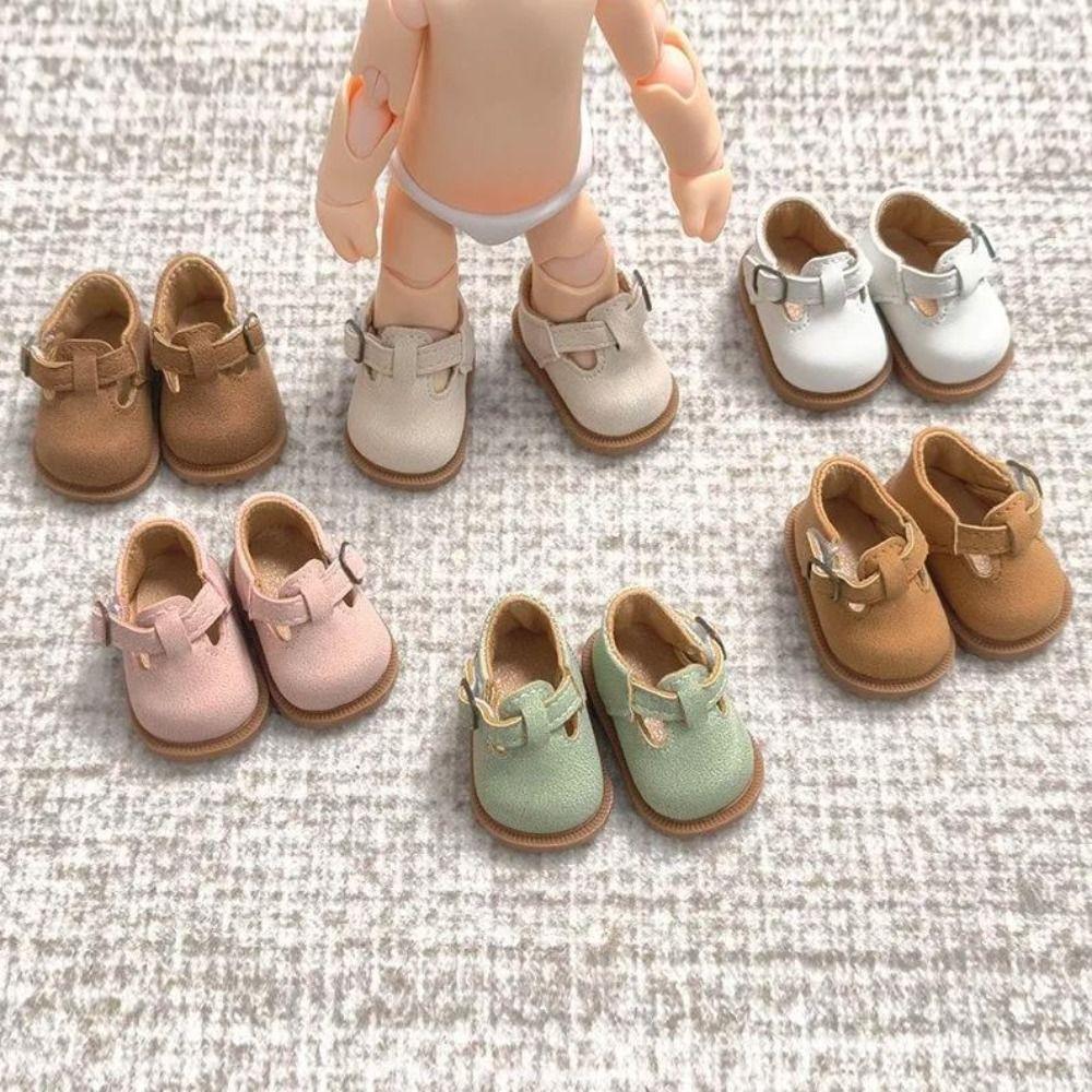 1pair Black Brown Doll Leather Shoes Boots Pretend Play Dolls Uniform Shoes Bjd Doll Shoe  For Penny