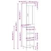 VidaXL Highboard Sonoma Grey 34.5x34x180 Cm Engineered Wood 3200343