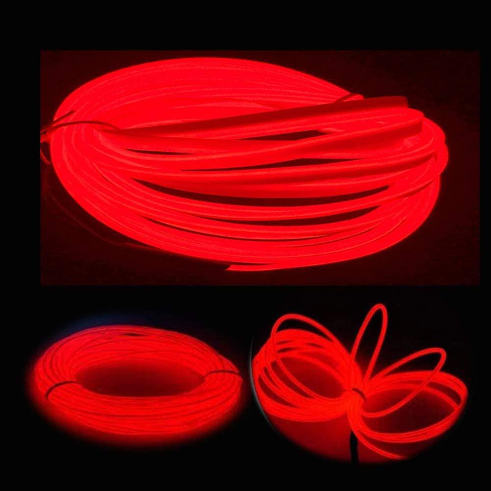 3M EL Wire Neon LED Strip Light AA Battery Powered DIY Lights Tube Rope For Halloween Christmas Festival Party Car Decoration
