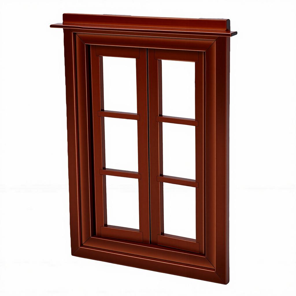 1:12 Dollhouse Windows 6 Pane Miniature Opening Windows Wooden Dollhouse Furniture Chestnut Color