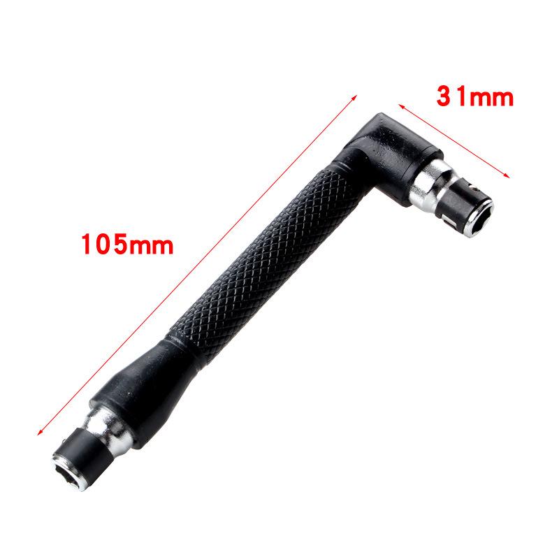 Mini Double-Ended L-Shaped Socket Wrench with 6.35mm Air Screwdriver Extension Rod