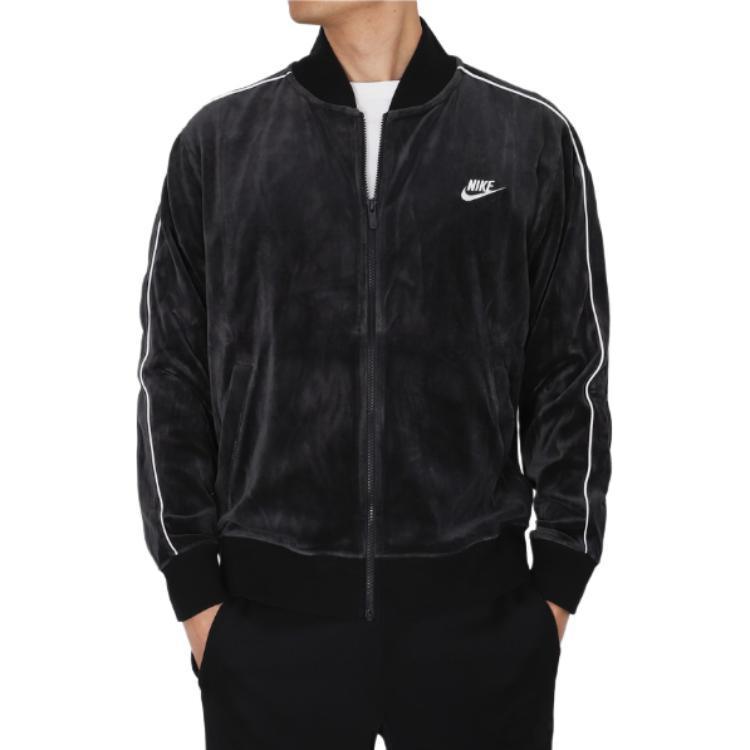 Nike Sportswear Club Logo Full-Zip Jacket Men Outerwear Black FB8232-010