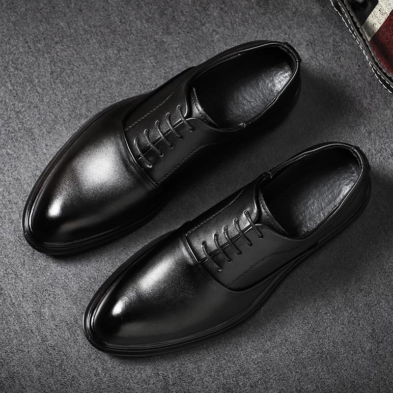 Korean Version Of Simple Fashion Pointed Casual Men'S Shoes Business Work Leather Shoes Dress Shoes One Piece Hair 3018-D