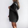 2026 Women's Casual Solid Color Loose Knit Hoodie Mid-Length Sweater Coat for Autumn and Winter
