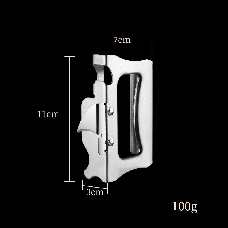 Ouvre-bouteille multifonctionnel épais en acier inoxydable Ouvre-boîte style japonais Portable Rapide et facile à utiliser pour les aliments en conserve