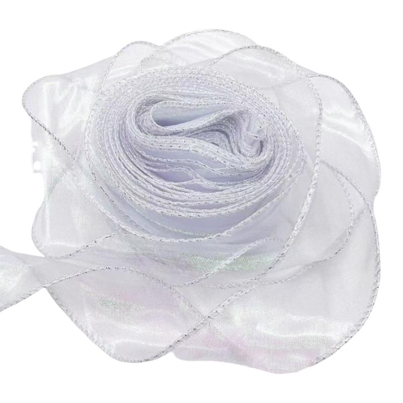 

Soft Nylon Ribbon for Flower Arrangements Colorful Ribbon for Weddings Decoration Gift Wrapping and Festives Parties білий