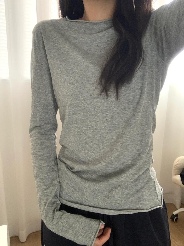 Slim Fit Sun Protection Cardigan for Women - Early Spring Rolled Hem Casual Minimalist Long Sleeve Top