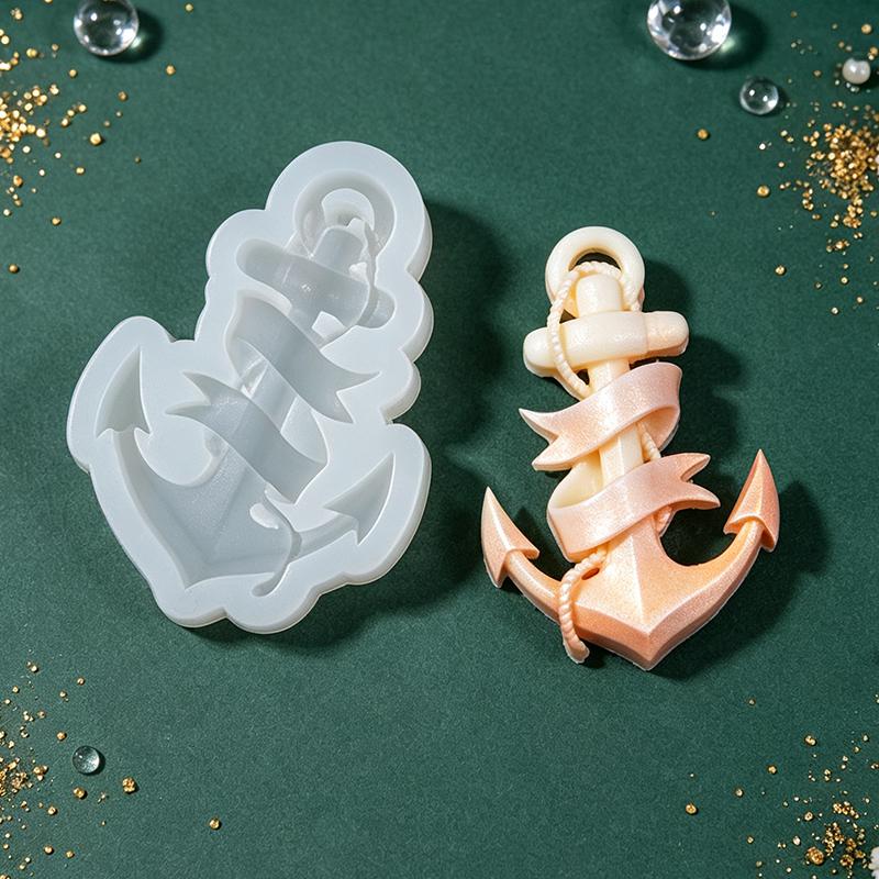 Xiaomi Anchor Silicone Mold 3D Anchor Rope Pendant Keychain Wall Hanging Craft Ornament Candle Gypsum Plaster Mold Home Decor