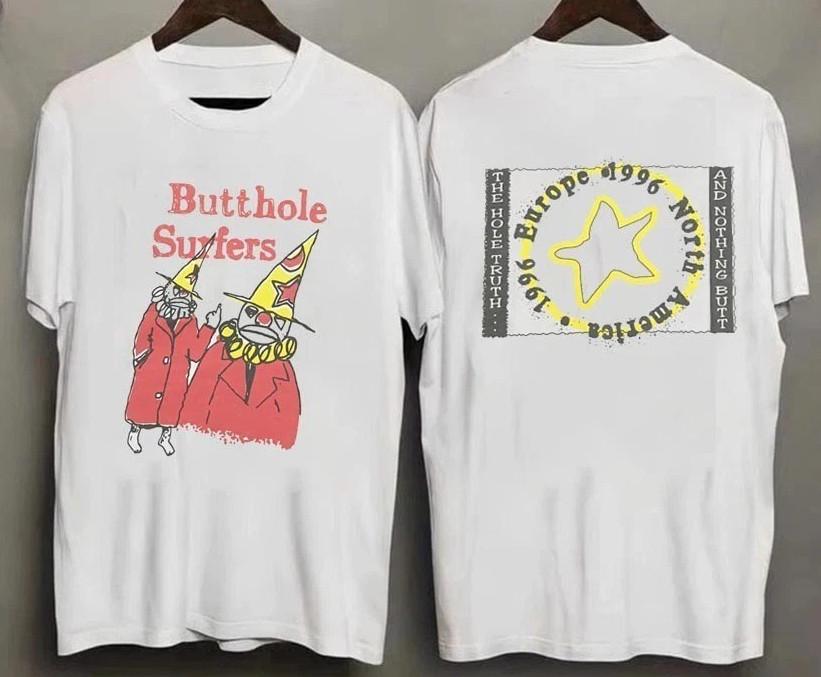 Винтажная футболка Butthole Surfers Клоун 1996 года Тур Концерт Унисекс Футболка XXXL