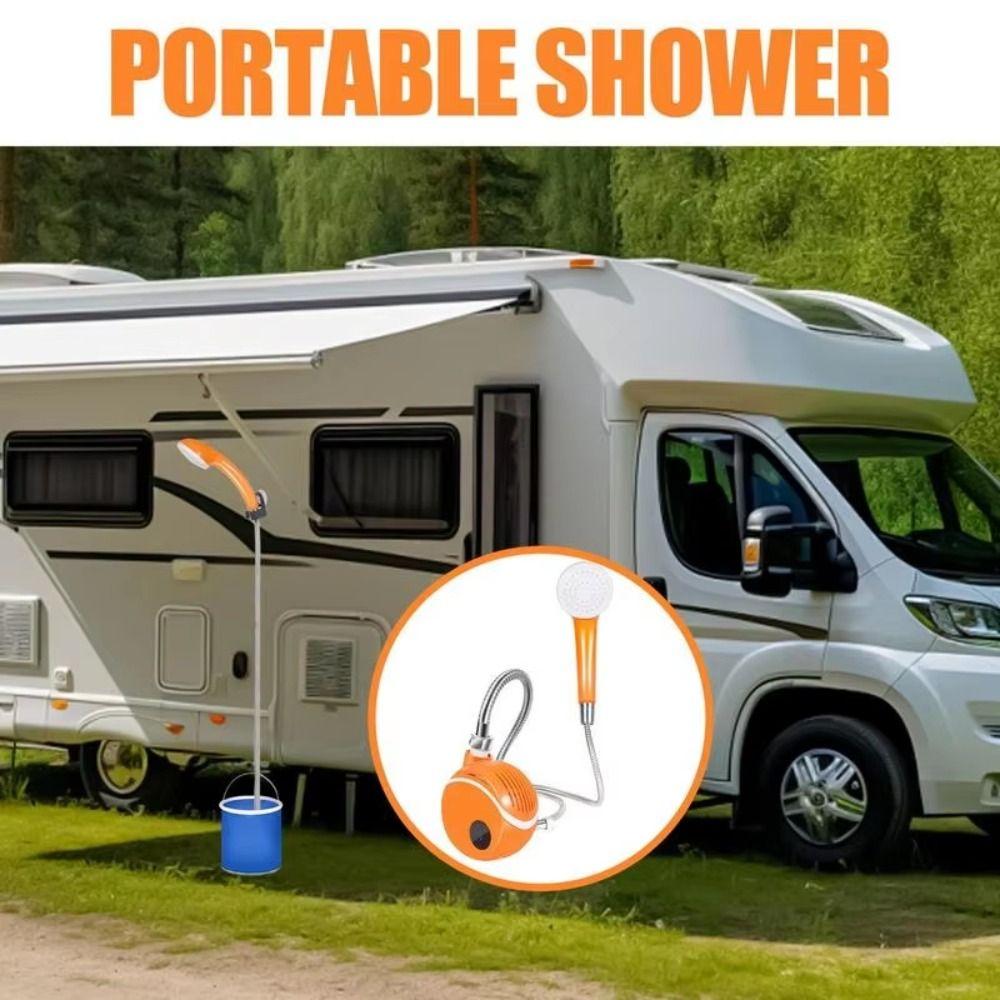2000Mah Outdoor Shower Waterproof Pump Head Camping Shower Electric Shower  Travel