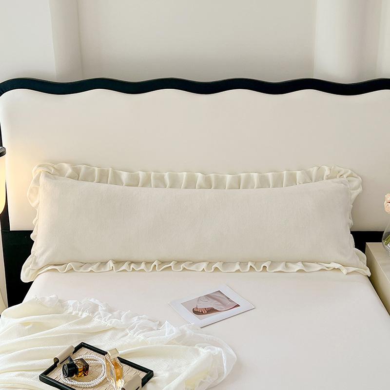1pcs Rectangular Ruffled Double Pillow Cover Double Layer Flannel Large Pillowcase Four Season Universal Home Textile Bedding Pillowcase No Core