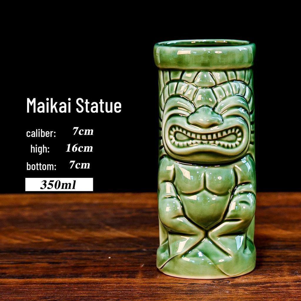 Hawaiian Tiki Zombie Skull Ceramic Cocktail Glass