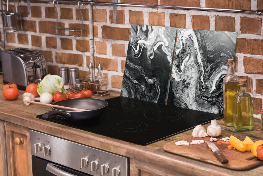 GLAS Schutzplatte Brett 75x52 MARMOR