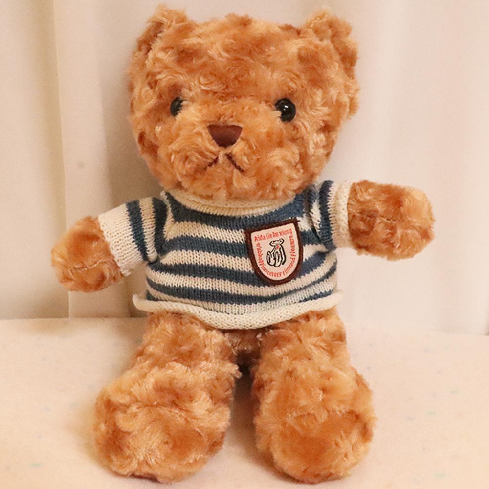 25cm Cute Wear Sweater Teddy Bear Plush Toys Adorable Stuffed Animal with Soft Twisted Teddy Bear Perfect Gift for Girls or Kids