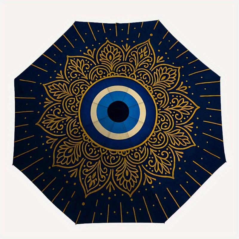

1pc Evil Eye Decor Automatic Open/close Folding Umbrella, Compact Portable Travel Umbrella, Durable Construction yy250804132