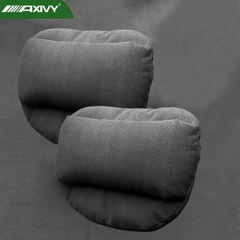 Adjustable Lumbar Support Headrest Cushion for Honda Civic and Mercedes-Maybach - Soft, Perforated Neck Guard.