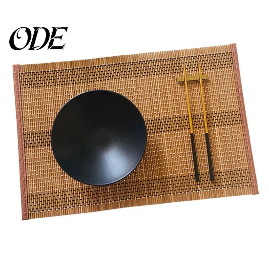 Natural Bamboo Table Mats Woven Placemat Retangle Shape Thickened Heat-Resistant Oil-Resistant Non-Slip Place Settings Parties Weddings Banquets