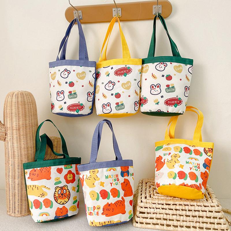 Korean  Lunch Bag Handbag Japanese Cute Cartoon Tiger Rabbit Girl Carrying Buck Bag Food Storage Bag