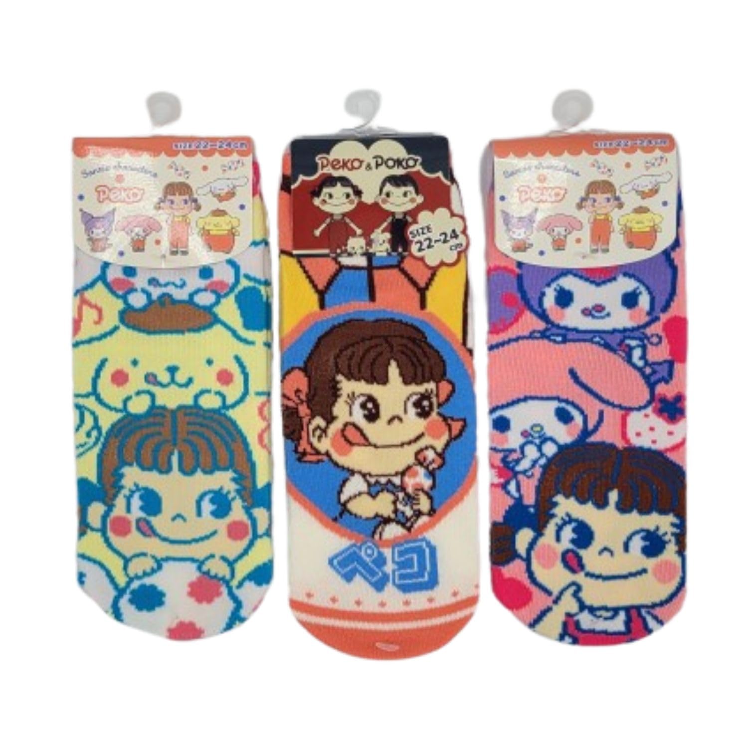 

socks set x Sanrio Characters [Alone] 3-pair Peko-chan