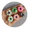 Kawaii  Miniature Chocolate Donuts Resin Flat Back Simulation Food Donut Cabochon for Doll House DIY Scrapbooking