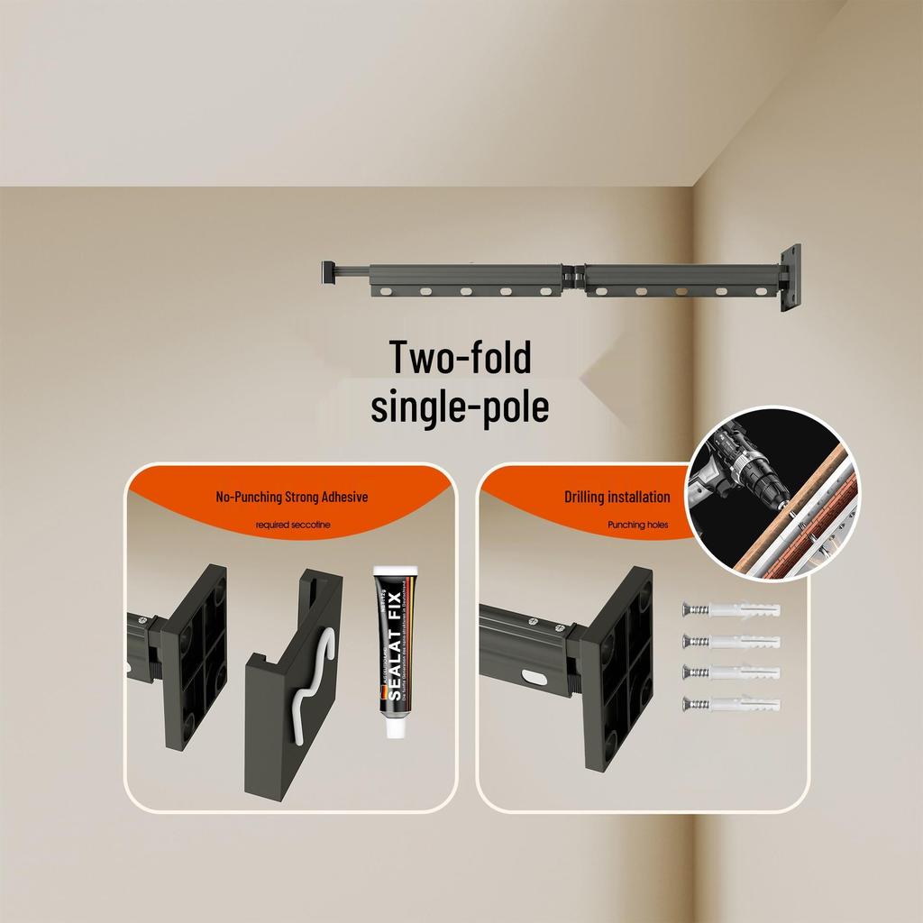 Faltbarer einziehbarer wandmontierbarer Wäschetronständer für den Balkon