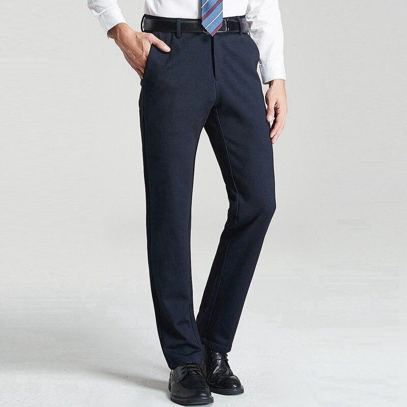 Buy Plus size men suit pants simple formal office Straight Trousers