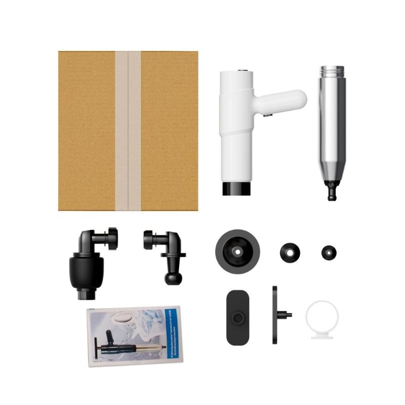 

Professional Manual Air Powered Drain Cleaner Featuring Gauge System And Various Attachments For Sink Shower Toilet белый