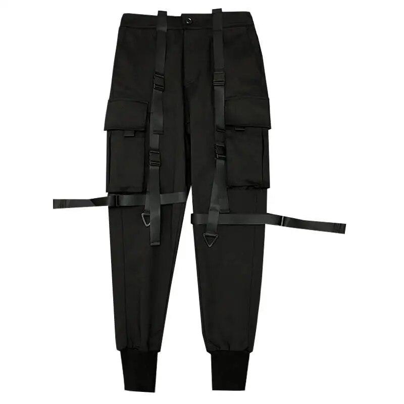 Nova moda masculina calças cargo hip hop primavera bolso harajuku moda calças cargo