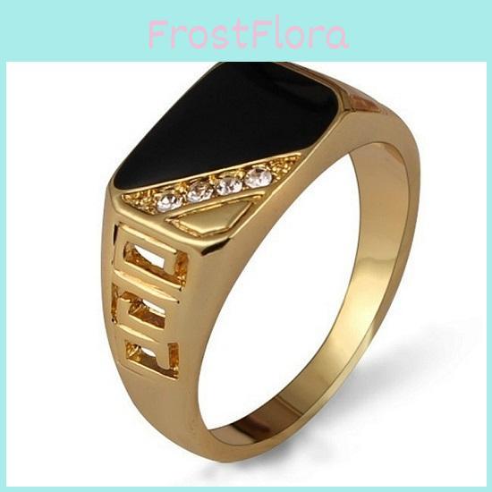 Premium Quality Men's Alloy Hollow Crystal Finger Jewelry In Timeless Vintage Design