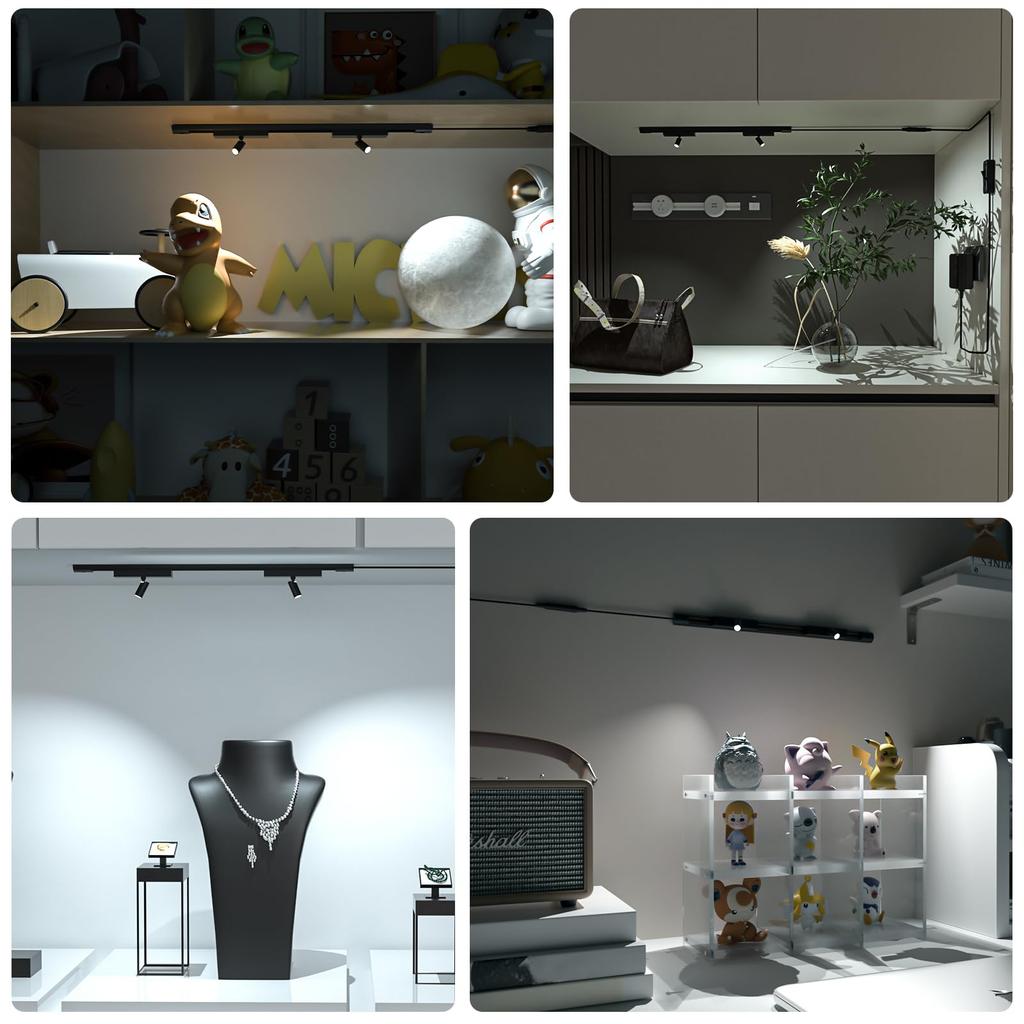 Hensam Mini No Installation LED Cabinet Figure Display Small DIY Spot Magnetic Adjustable High Color Rendering Index Perfect for Small Bedside PSE