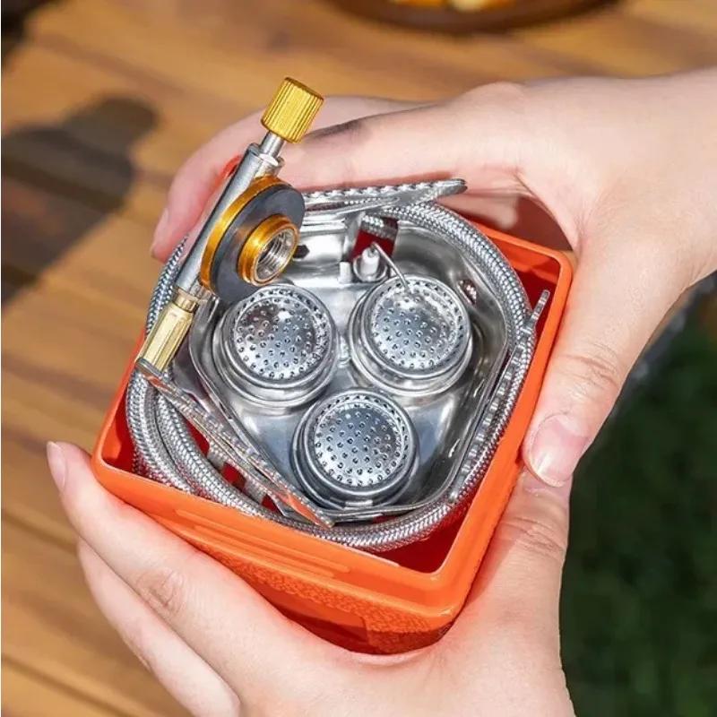 Mini Camping Windproof Stove 5800W Portable Outdoor Gas Stove Foldable Burner Hiking Equipment Picnic Barbecue Cooking Equipment