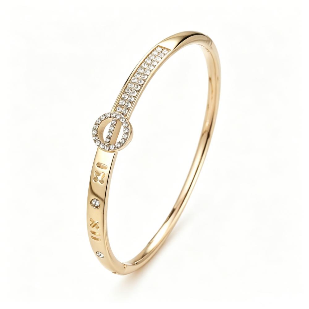 Alloy Bracelets Woman Bangle Zircon for Woman Golden Love Crystal Wedding Feminina Luxury Jewellery Gifts