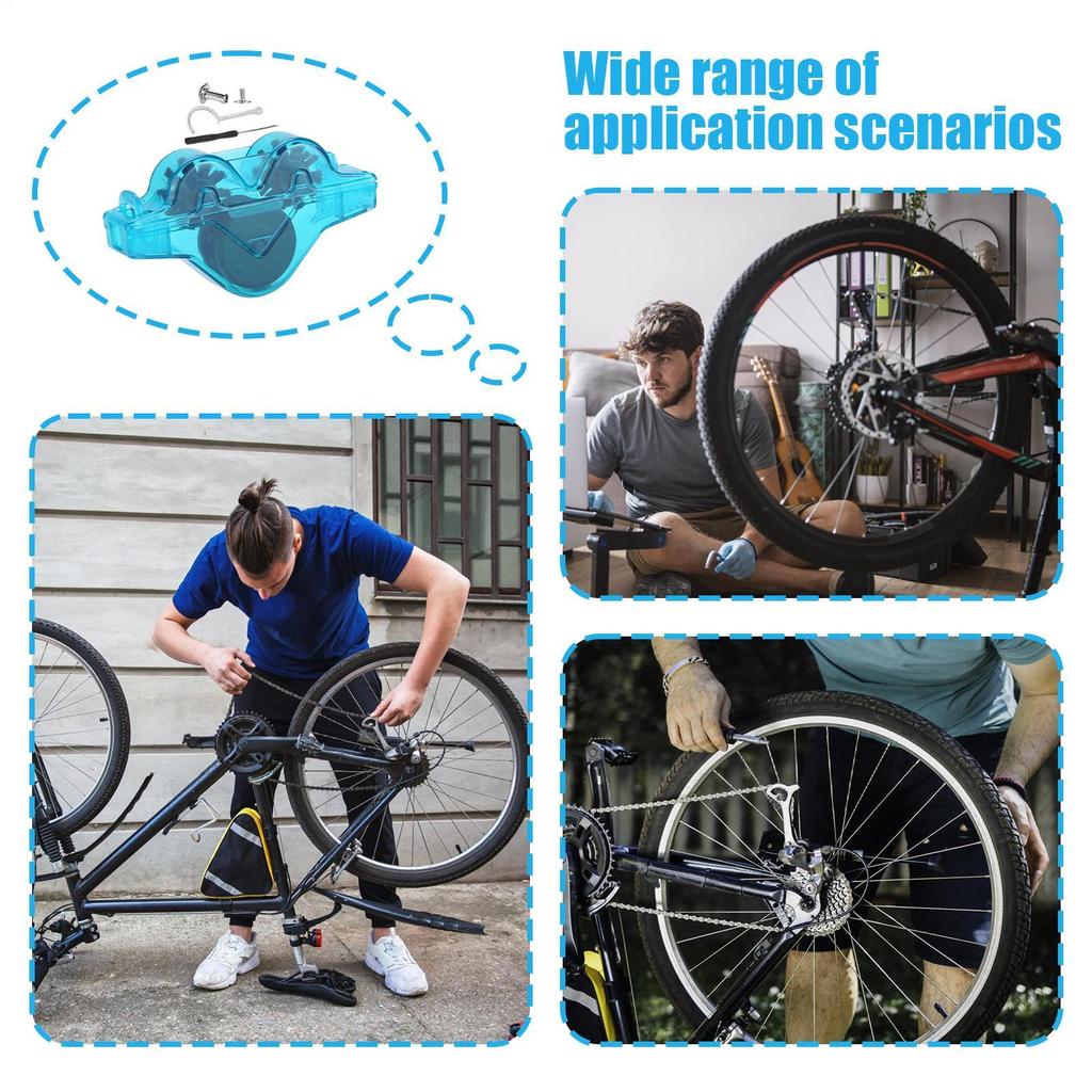 Chain Cleaner Cleaning Bicycle  Chain Cleaner Brush Tool with Screw Cleaning Supplies for Mountain Cycling Bike Accessories