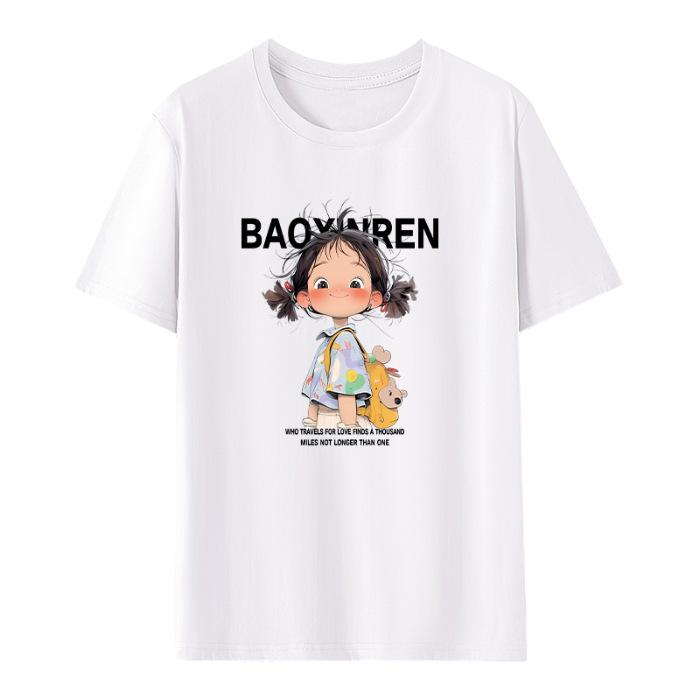 

Футболка женская с коротким рукавом большого размера, новая летняя мода 2025, зарубежный стиль, средней длины, закрывающая ягодицы, зарубежный стиль S