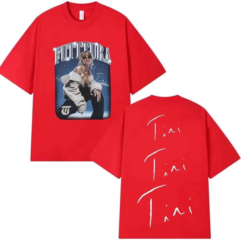 Hip Hop Pop Music Tops Singer Tini Stoessel Futtura Tour Album 2026 Tshirts Fashion Oversized Tshirt Print Cotton T Shirts
