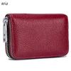 Stylish RFID Accordion Leather Card Holder with Zipper