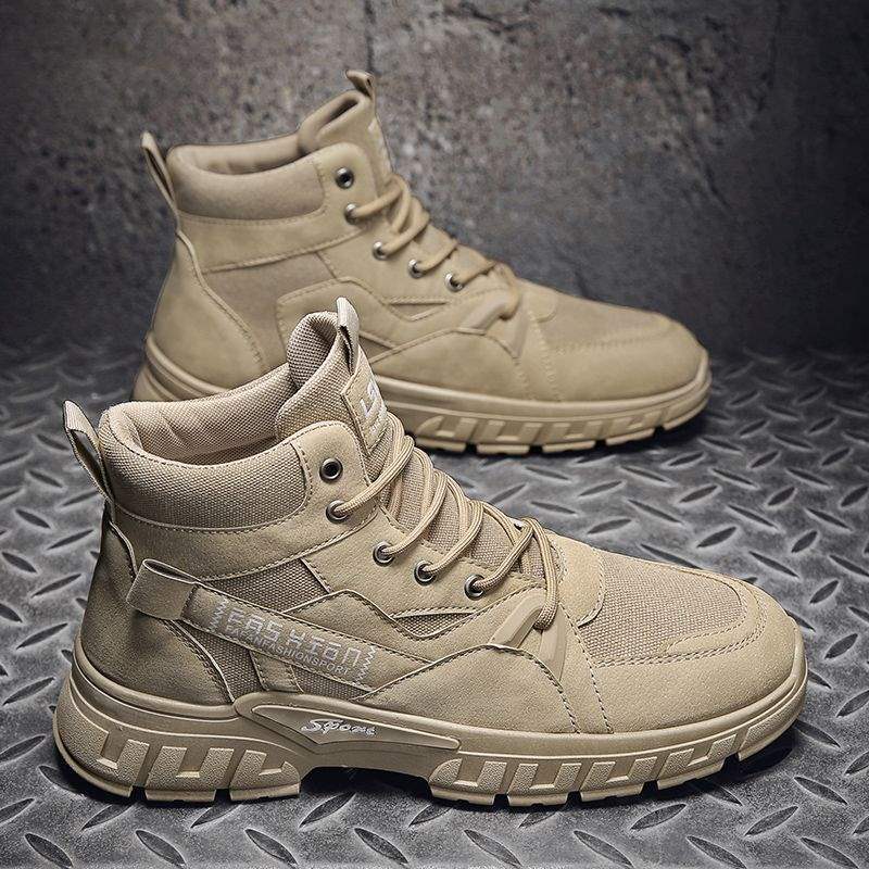 Autumn trendy shoes men's Martin boots Korean version of the trend, casual breathable short boots high-top winter warm snow boots