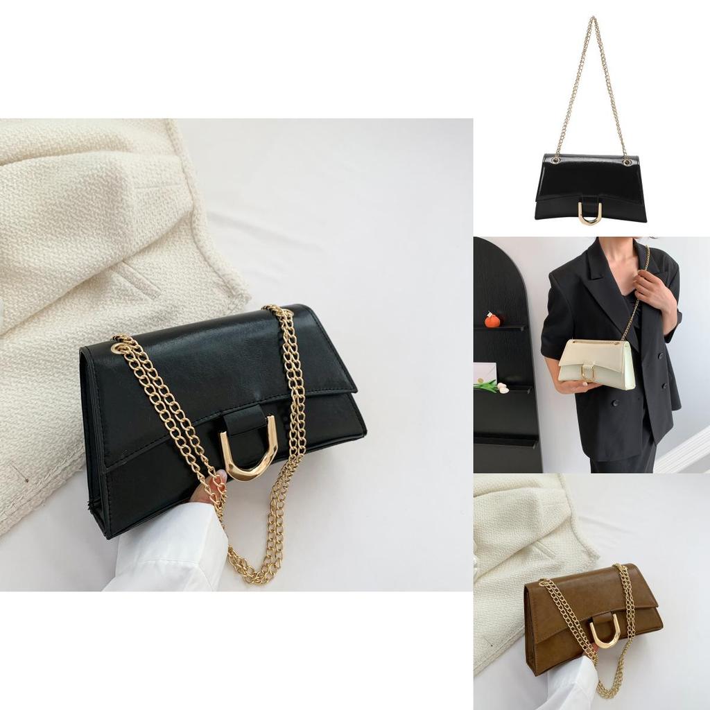 Chain Crossbody Bag Women 2023 Summer New Fashion Bag Women Simple Shoulder Bag Street Trendy Pu Material Small Square Bag