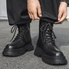 Platformové klasické motocyklové boty pánské vysoce kvalitní pravá kůže kotníkové boty designové boty pánské vysoké motocyklové boty