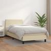 Bed Frame with Mattress - Maison Exclusive - Cream Faux Leather - 100x200 Cm - 2-seater