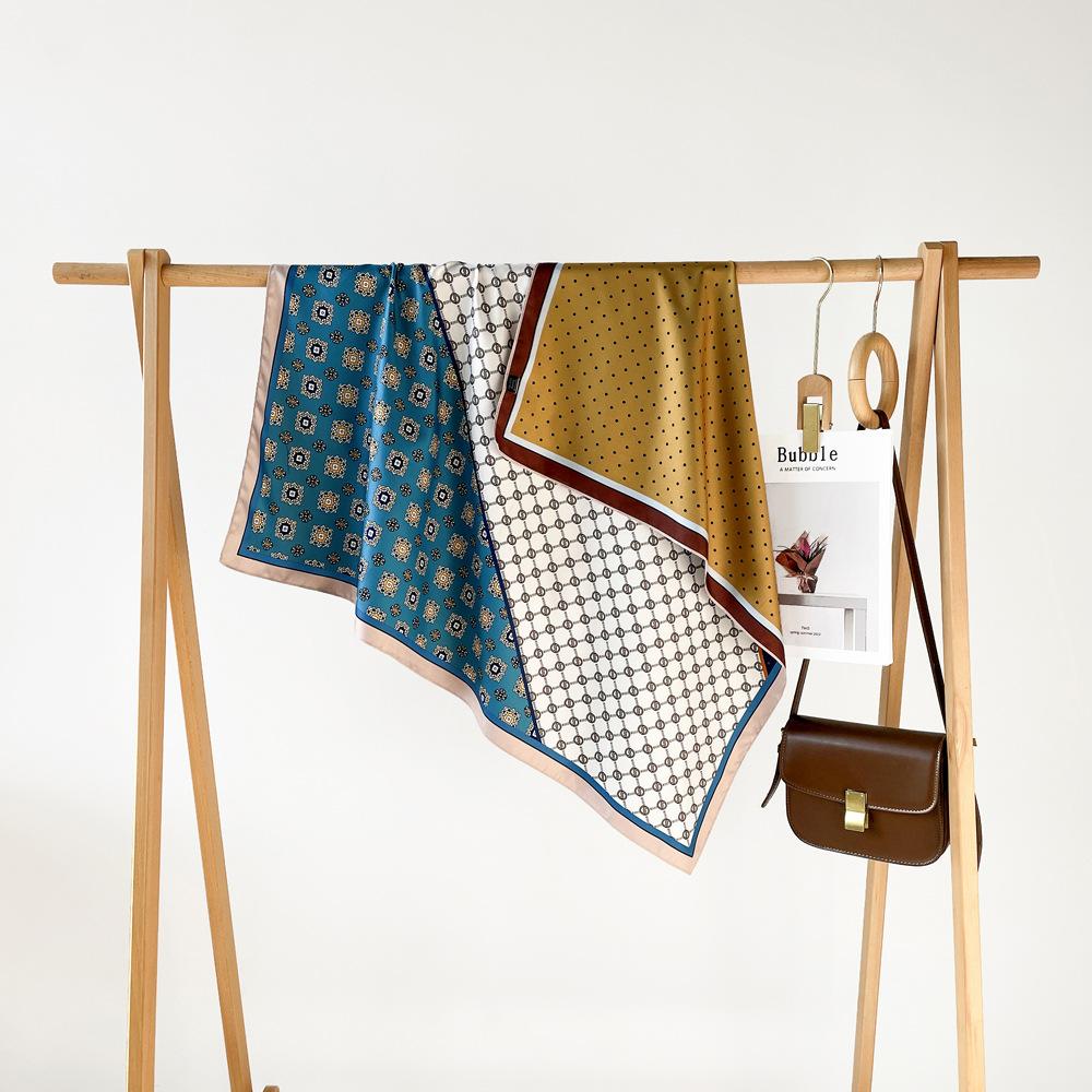 90*90Cm Square Scarf Twill Cotton Feeling Women Head Shawls And Wraps Luxury Print Neck Scarves Hijab Bandana Pashmina