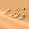 Tragus Piercing Damen Creolen mit Kette Helix Stern Schmetterling Krone Zirkon Ohr Rook Daith Sung Körperschmuck Geschenk CC084