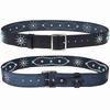 Men's Fashion 4.5cm Wide Genuine Leather Belt First Layer Cowhide Imitation Turquoise Inlay Rivet Punk Belt for Jeans