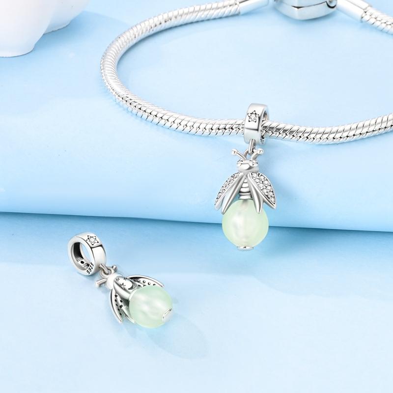 Copper Luminous Starry Night Firefly Charms Pendant Fit Original Bracelets Diy Jewelry For Women Gift Party