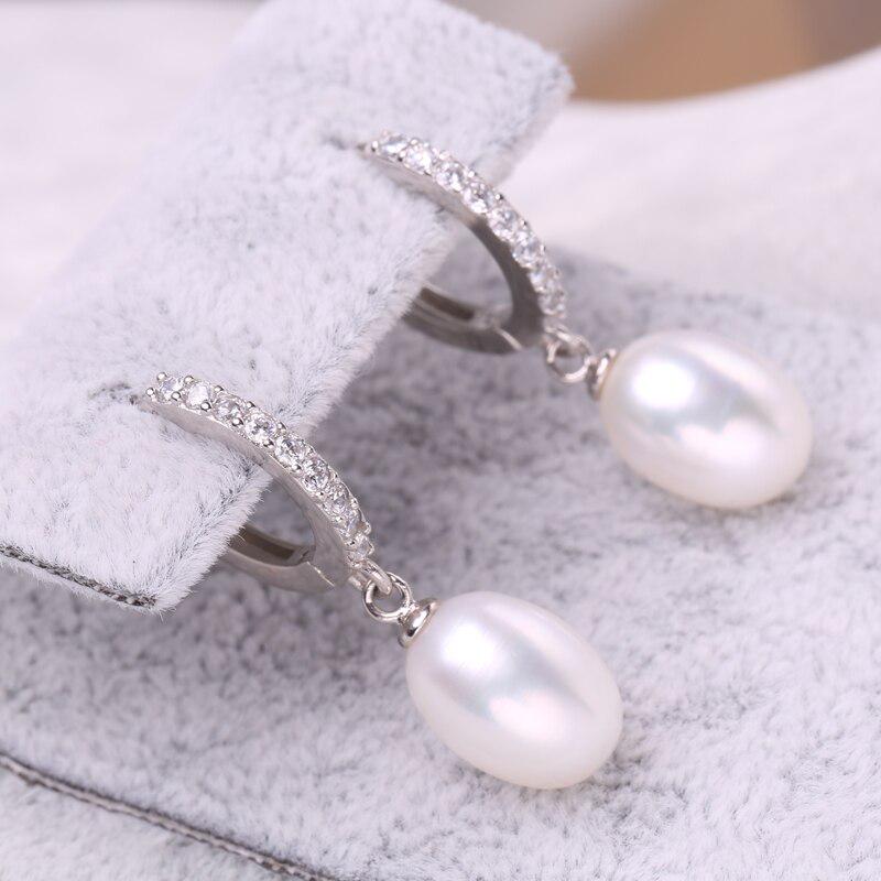 LSOOYH Charms Süßwasserperlen Ohrringe für Frauen Mode Creolen Hochzeitsgeschenk Perlenschmuck