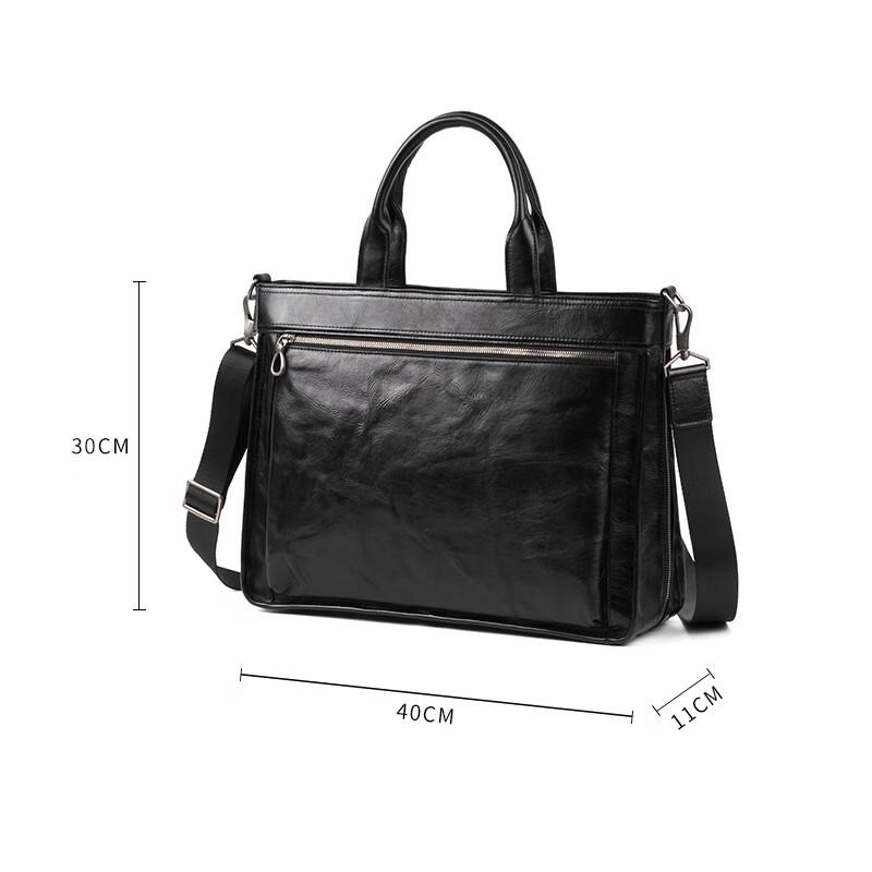 SCHWARZETIENNE Men's Genuine Leather Business Briefcase