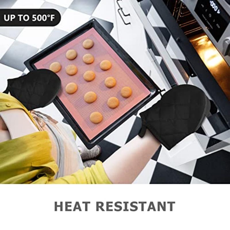 Oven Mitts 500°F Heat Resistant Oven Mitts, Non-Slip Grilling Mitts, Kitchen Safe Cooking Mitts