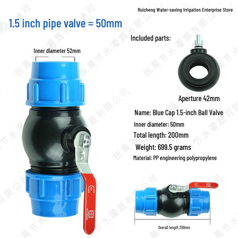Quick Connect Ball Valve & Coupling Set for PE Water Pipes (1/2", 3/4", 1")